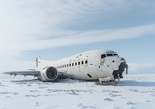 Decaying Plane Wreck In The Snow