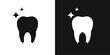 Molar healthy tooth vector icon. Human tooth silhouette, dental logo
