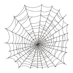 Poster - Circular spider web monochrome emblem