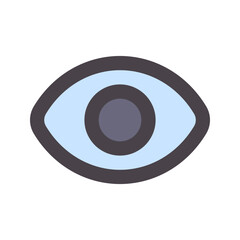 Sticker - eye flat line icon