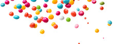 Colorful Raibow Candy Falling On Transparent Background, Png. Falling Jellybeans

