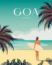 Shanti Beach, Goa, India Travel Poster