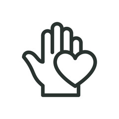 Poster - hand made with love isolated icon, handmade vector icon with editable stroke