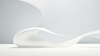 Aufkleber - abstract smooth waving white 3d shapes