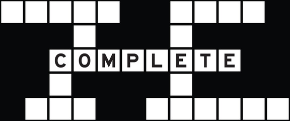 Poster - Alphabet letter in word complete on crossword puzzle background