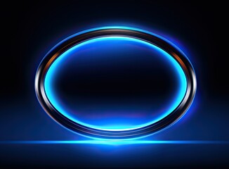 Poster - Beautiful colorful light effect of neon glow lights and flash. Background with flying design elements.blue background. Created with Generative AI technology.