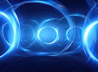 Poster - Beautiful colorful light effect of neon glow lights and flash. Background with flying design elements.blue background. Created with Generative AI technology.