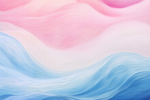 Paint Drawing Watercolor Waves, Gradient Color Pastel Blue, Pink And White