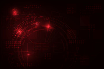 Wall Mural - Vector futuristic abstract technology red background.