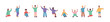 © Козич Денис - Vector illustration. A large set of multi-colored people in different poses. Minimalism without a face.