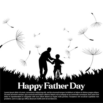 Happy Fathers Day template greeting card.
