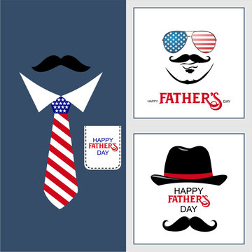 Happy Fathers Day template greeting card.
