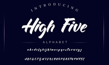 High Five Vintage Brush Font. Retro Typeface. Vector Illustration.