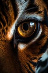 Wall Mural - a close-up of a majestic tiger's eye generative ai