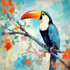 Toucan painted picture
