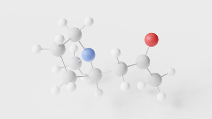 Wall Mural - hygrine molecule 3d, molecular structure, ball and stick model, structural chemical formula pyrrolidine alkaloid