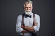handsome old fashioned hipster in shirt and suspenders