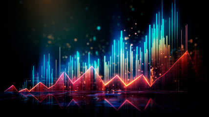 Wall Mural - abstract background with charts