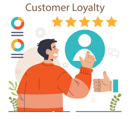 Sticker - Public relations. Customer-oriented marketing. Company reputation