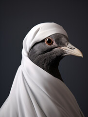 Wall Mural - An Anthropomorphic Pigeon Dressed Up as a Nun