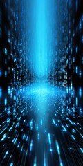 Abstract binary code technology background with blue hues. ai generative