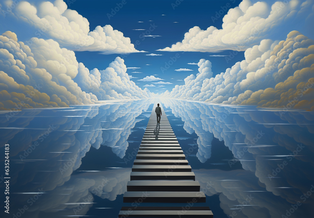 e: Generative AI illustrations of the last step of the spiritual ...