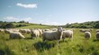 sheep in the green field