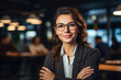 © aicandy - Thoughtful and Ingenious Woman In Office Surroundings, Crafting Innovative Solutions and Inspiring Teammates