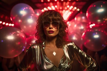 Poster - Girl at disco party