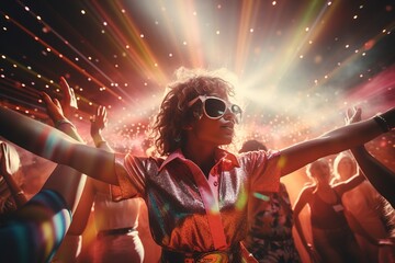 Poster - Girl at disco party