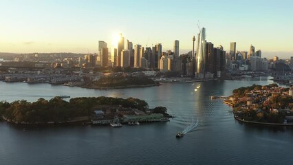 Sticker - Balmain Inner West on Sydney harbour aerial cityscape 4k view.
