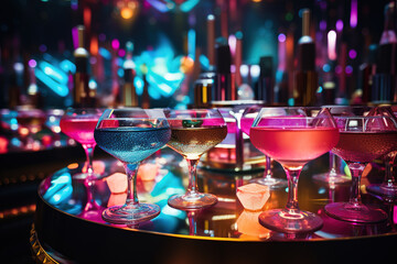Poster - Cocktails in nightclub.
