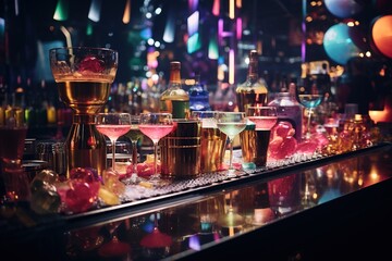 Poster - Cocktails in nightclub.