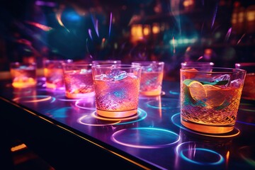 Poster - Cocktails in nightclub.