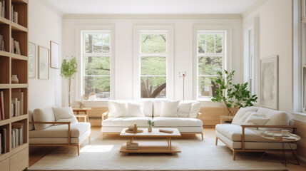 Wall Mural - living room, clean room, white interior