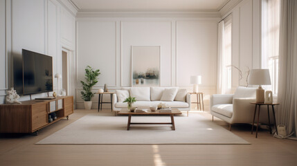 Wall Mural - living room, clean room, white interior