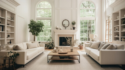 Wall Mural - living room, clean room, white interior