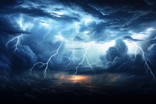 Celesticane Resplendence, Where Lightning Meets Blue Sky In Monsoon's Embrace

