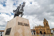 Simon Bolivar statue in the main square of Tunja, Colombia
