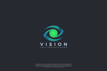 Eye Logo media icon, Vision, eyecare, logotype concept idea. Vector Design template element