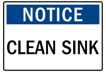 Canvas Print - Food safety sign and labels clean sink