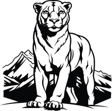 Mountain Lion Vector Logo Art