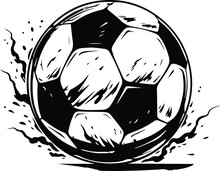 Soccer Ball Splashing In Rain Vector Logo Art