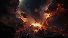 Collapse Of The Cosmos, Digital Art Illustration, Generative AI