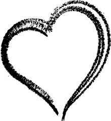 Wall Mural - Black paint heart shape frame illustration . Decorative doodle love symbol.
