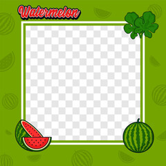 Wall Mural - Watermelon fruit photo frame cover background design