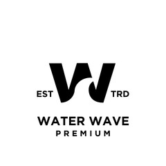 Wall Mural - w letter water initial logo design template