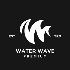 w letter water initial logo design template