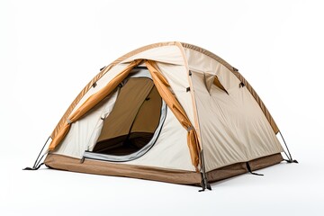 a beige tent on a white background