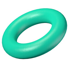 Canvas Print - Light green torus 3D